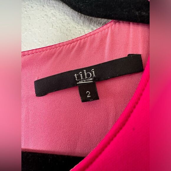 Tibi Sleeveless Fit & Flare Scuba Neoprene Dress  Pink Size 2 - Picture 6 of 13